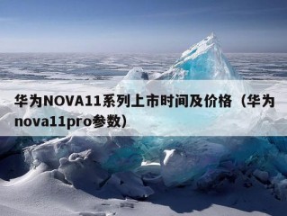 华为NOVA11系列上市时间及价格（华为nova11pro参数）