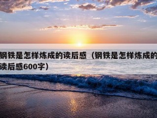 钢铁是怎样炼成的读后感（钢铁是怎样炼成的读后感600字）