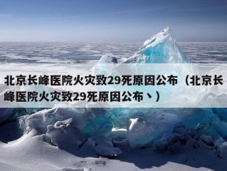 北京长峰医院火灾致29死原因公布（北京长峰医院火灾致29死原因公布丶）