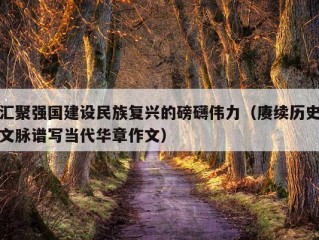 汇聚强国建设民族复兴的磅礴伟力（赓续历史文脉谱写当代华章作文）