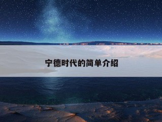 宁德时代的简单介绍