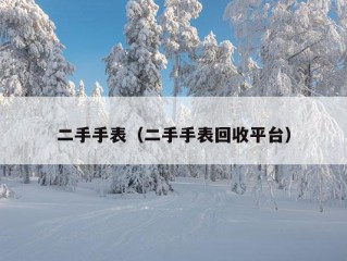 二手手表（二手手表回收平台）