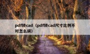 pdf转cad（pdf转cad尺寸比例不对怎么调）