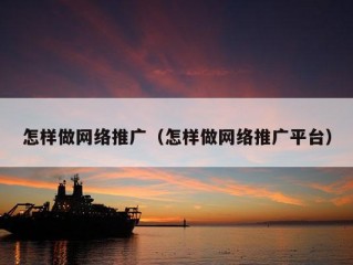 怎样做网络推广（怎样做网络推广平台）