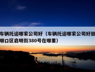 车辆托运哪家公司好（车辆托运哪家公司好旅顺口区启明街380号在哪里）