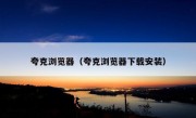 夸克浏览器（夸克浏览器下载安装）