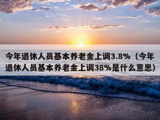 今年退休人员基本养老金上调3.8%（今年退休人员基本养老金上调38%是什么意思）