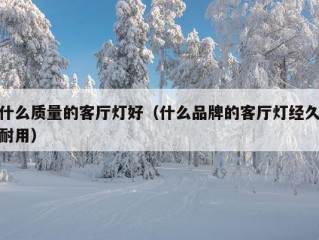 什么质量的客厅灯好（什么品牌的客厅灯经久耐用）