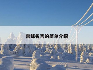 雷锋名言的简单介绍