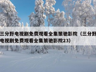 三分野电视剧免费观看全集策驰影院（三分野电视剧免费观看全集策驰影院23）