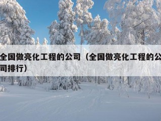 全国做亮化工程的公司（全国做亮化工程的公司排行）