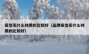 床垫买什么材质的比较好（品牌床垫买什么材质的比较好）