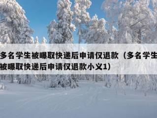 多名学生被曝取快递后申请仅退款（多名学生被曝取快递后申请仅退款小义1）