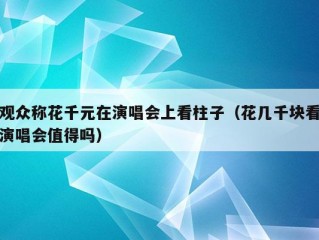 观众称花千元在演唱会上看柱子（花几千块看演唱会值得吗）