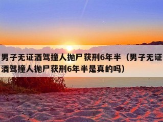 男子无证酒驾撞人抛尸获刑6年半（男子无证酒驾撞人抛尸获刑6年半是真的吗）