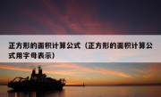 正方形的面积计算公式（正方形的面积计算公式用字母表示）