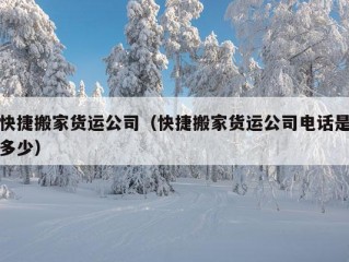 快捷搬家货运公司（快捷搬家货运公司电话是多少）