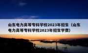 山东电力高等专科学校2023年招生（山东电力高等专科学校2023年招生学费）