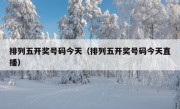 排列五开奖号码今天（排列五开奖号码今天直播）