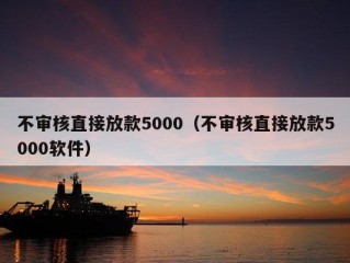 不审核直接放款5000（不审核直接放款5000软件）