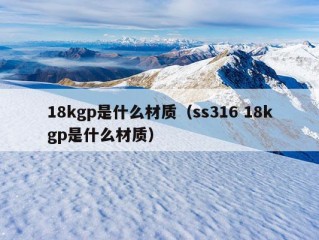 18kgp是什么材质（ss316 18kgp是什么材质）