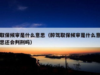 取保候审是什么意思（醉驾取保候审是什么意思还会判刑吗）