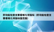 肝功能检查主要看哪几项指标（肝功能检查主要看哪几项指标值范围）