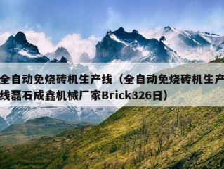 全自动免烧砖机生产线（全自动免烧砖机生产线磊石成鑫机械厂家Brick326日）