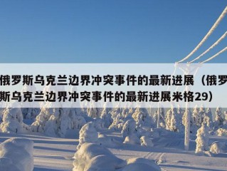 俄罗斯乌克兰边界冲突事件的最新进展（俄罗斯乌克兰边界冲突事件的最新进展米格29）