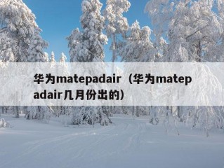 华为matepadair（华为matepadair几月份出的）