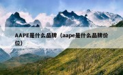 AAPE是什么品牌（aape是什么品牌价位）