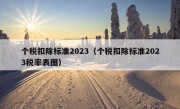 个税扣除标准2023（个税扣除标准2023税率表图）