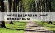 2023年养老金上调方案公布（2024年养老金上调方案公布）