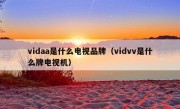 vidaa是什么电视品牌（vidvv是什么牌电视机）