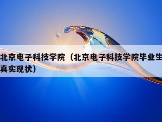 北京电子科技学院（北京电子科技学院毕业生真实现状）