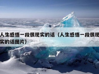 人生感悟一段很现实的话（人生感悟一段很现实的话图片）