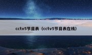 cctv5节目表（cctv5节目表在线）