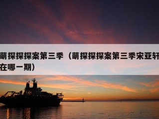 萌探探探案第三季（萌探探探案第三季宋亚轩在哪一期）