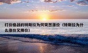 打价格战的特斯拉为何突然涨价（特斯拉为什么涨价又降价）