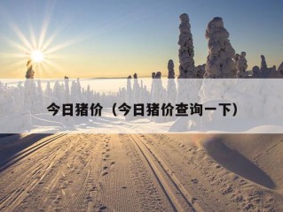 今日猪价（今日猪价查询一下）