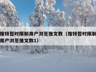 推特暂时限制用户浏览推文数（推特暂时限制用户浏览推文数1）