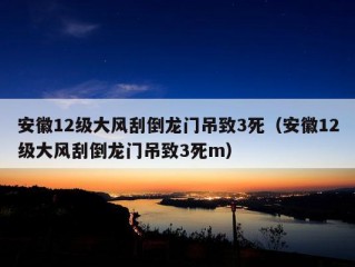 安徽12级大风刮倒龙门吊致3死（安徽12级大风刮倒龙门吊致3死m）