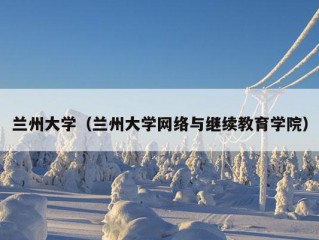 兰州大学（兰州大学网络与继续教育学院）