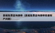 离婚免费咨询律师（离婚免费咨询律师家暴财产问题）