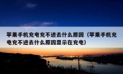 苹果手机充电充不进去什么原因（苹果手机充电充不进去什么原因显示在充电）