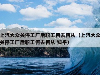 上汽大众关停工厂后职工何去何从（上汽大众关停工厂后职工何去何从 知乎）