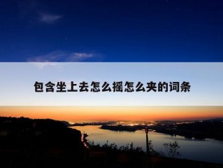 包含坐上去怎么摇怎么夹的词条