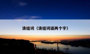 清组词（清组词语两个字）