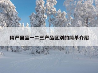 精产国品一二三产品区别的简单介绍