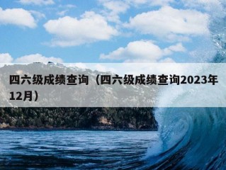 四六级成绩查询（四六级成绩查询2023年12月）